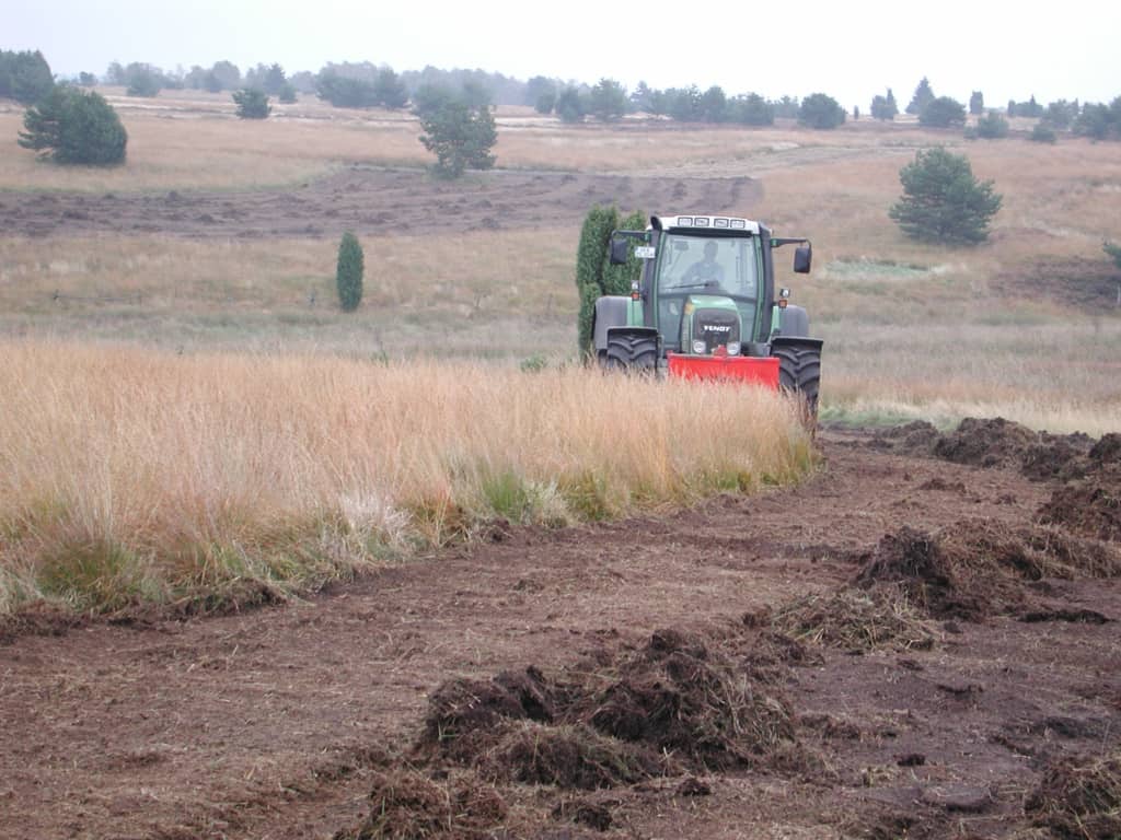 Maintaining grassy heath areas through choppering | VNP Stiftung