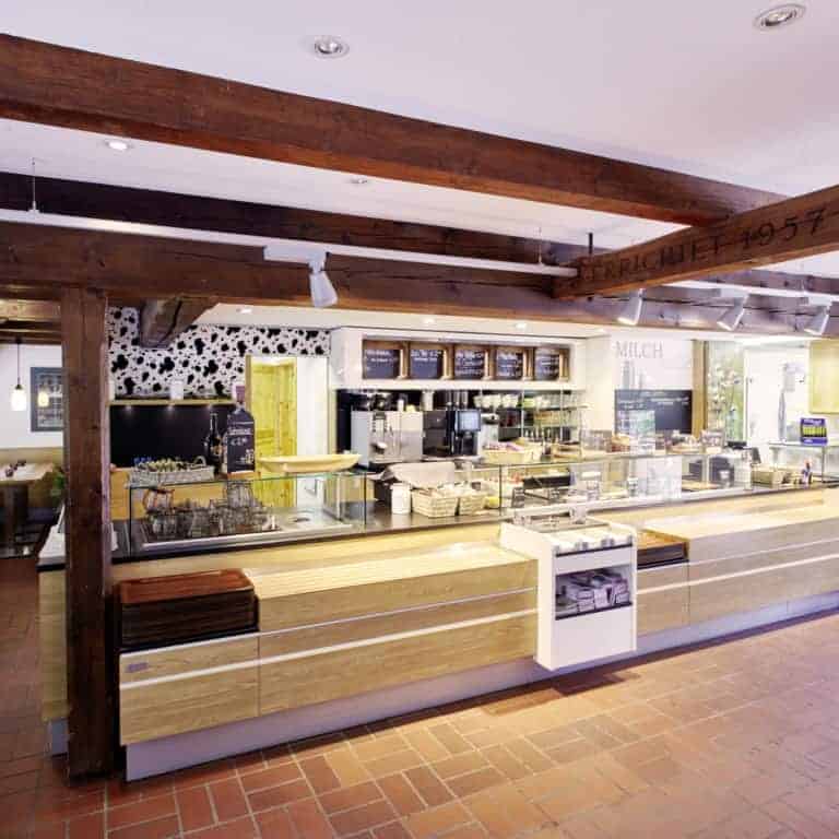 Milchhalle Wilsede: Interior view with self-service counter | photo: Burmester